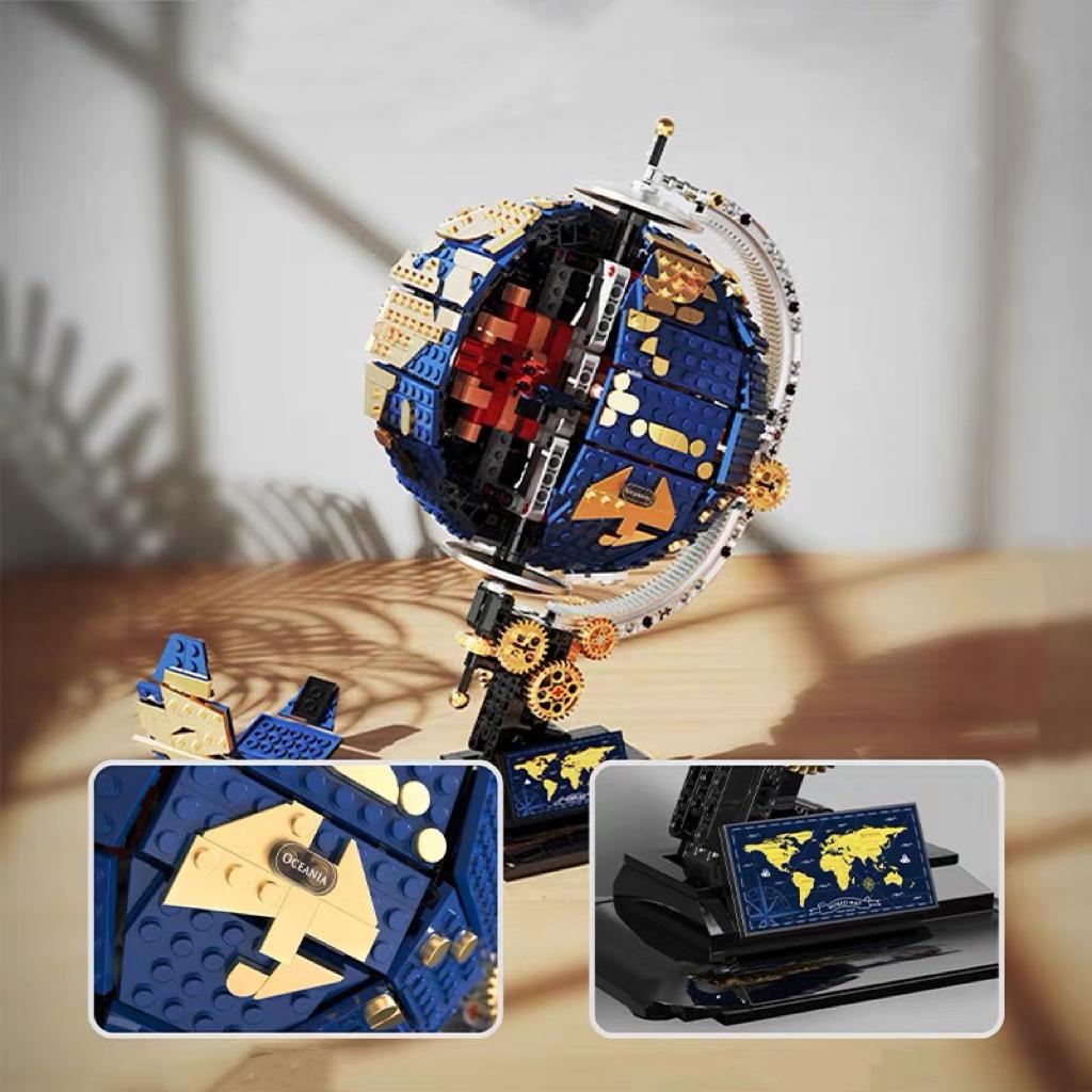 1455PCS Creative Globe Version Puzzle Science Teaching Building Blocks Assembly Education Bricks Model Toy Kid Adult for Gift