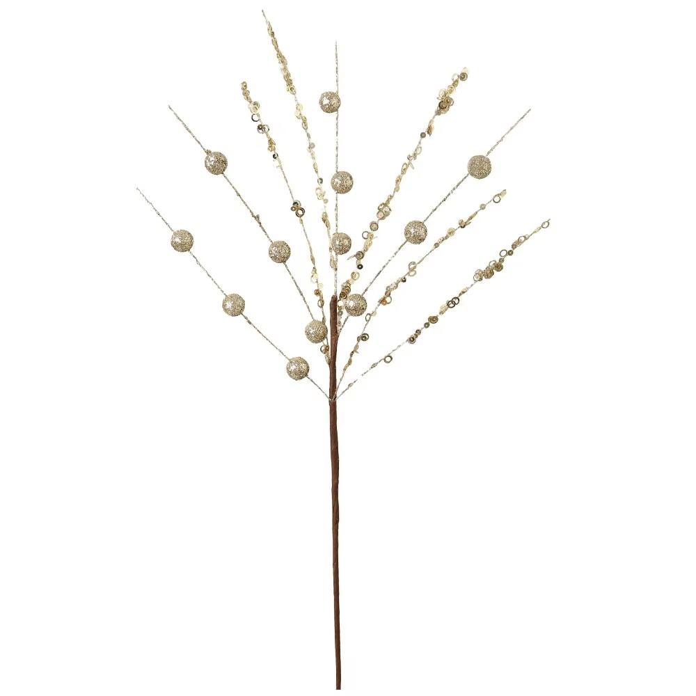 Glitter Coated Christmas Tree Picks Gold Red Pink Floral Branches  Holiday Party