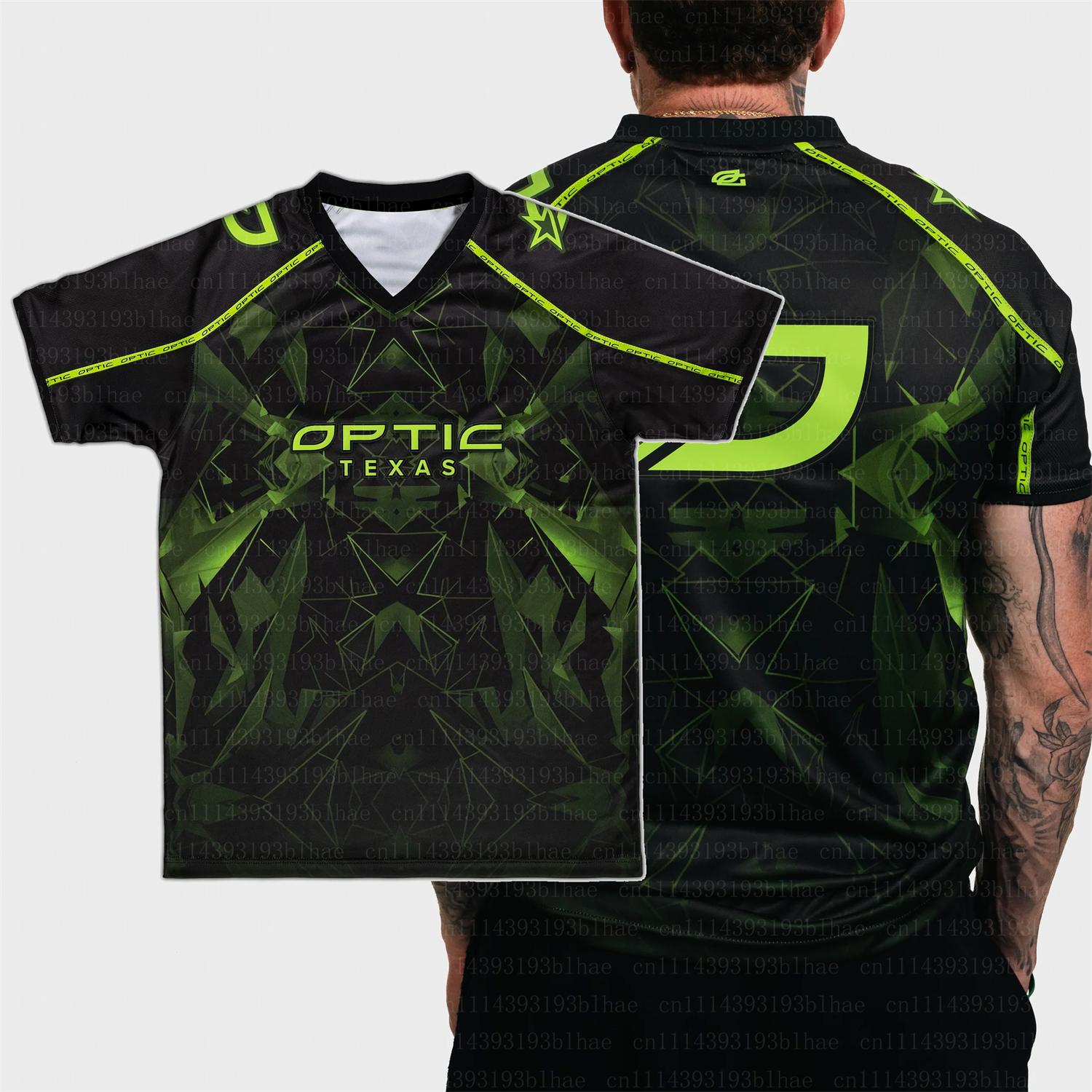 Team Esports Club 2026 OpTic TEXAS New Jersey CDL Fans Spiel Spieler Atmungsaktiv 3D-Druck T-Shirt Herren Individuelle ID Uniform Oberteile 6XL grün