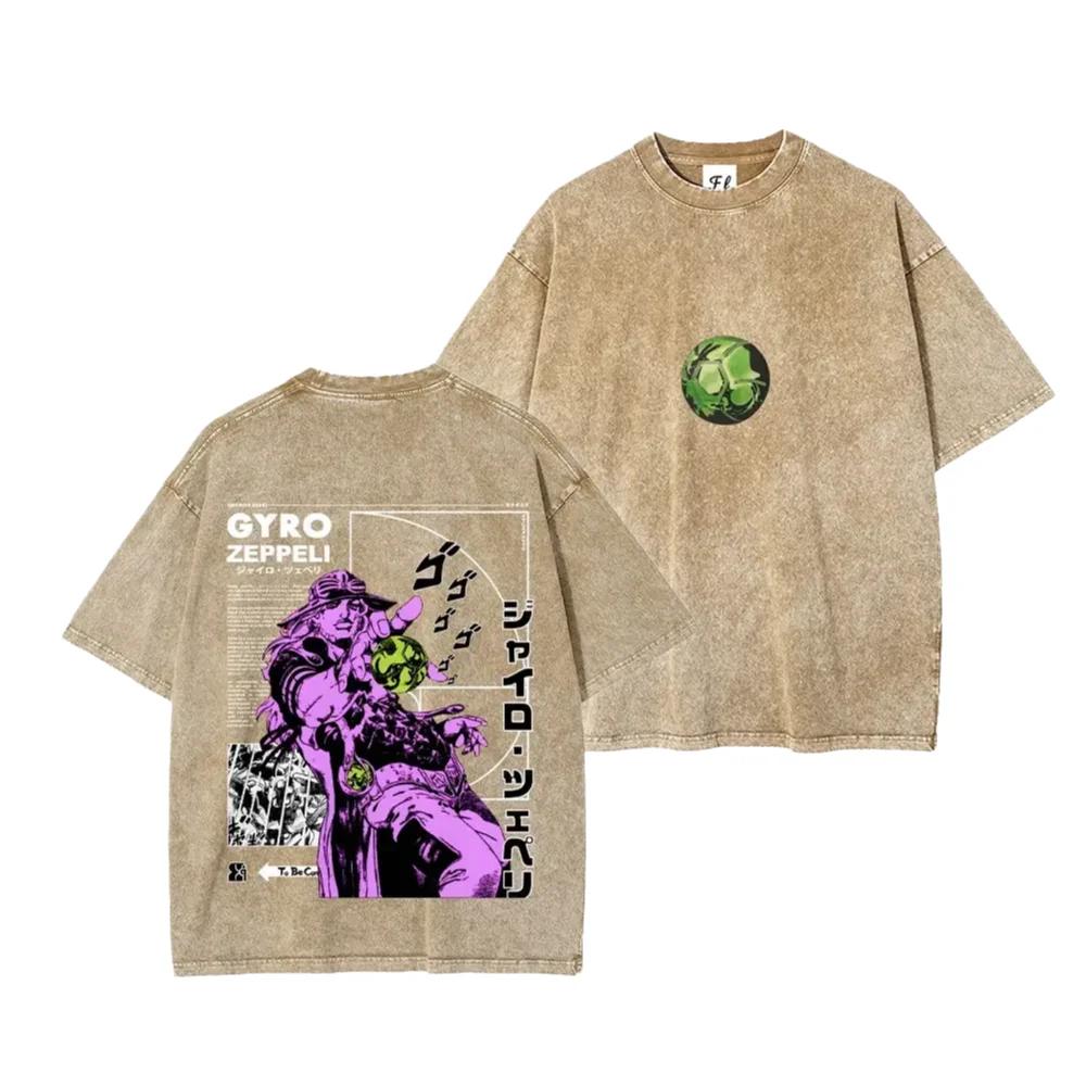 Anime JoJo's Bizarre Adventure Tričko Yk Prané Bavlněné Tričko Letní Krátký Rukáv Ležérní Volná Trička Topy Pánské Unisex Oblečení