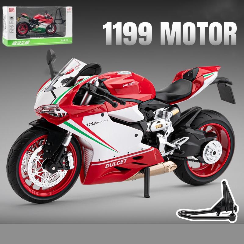 1/9 Ducati 1199 Panigale R Alloy Die Cast Motorcycle Model Toy Vehicle Collection Sound and Light Off Road Autocycle Toys Car