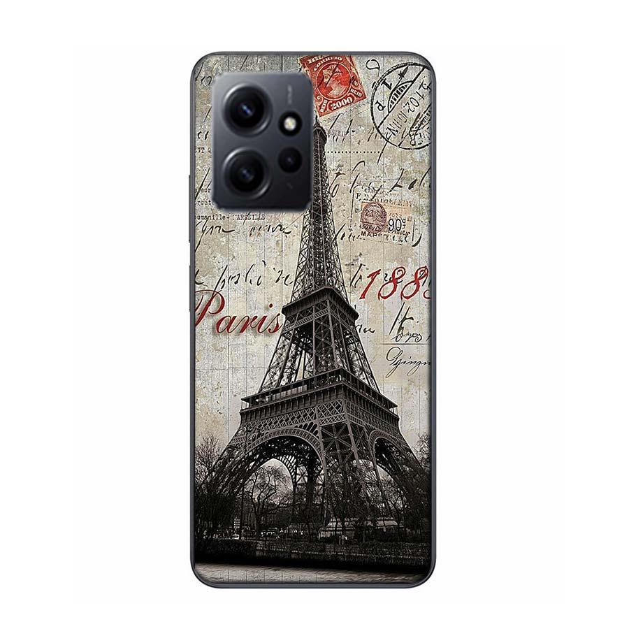 Eiffel Tower Art Phone Case For Redmi 12 13C 12C 15C 9 10 10C Note 13 Pro Plus 14 15 Pro 9T 9C 9A TPU Soft Cover Clear Cell Case
