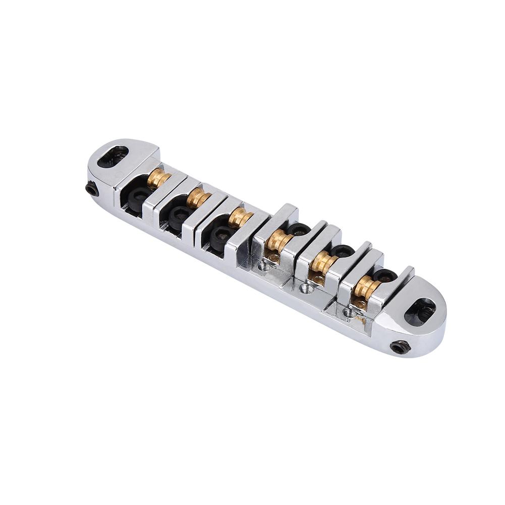1 Set Ponte Sella a Rulli in Lega Parte di Ricambio per Chitarra Elettrica 6 Corde Stile LP(Argento)