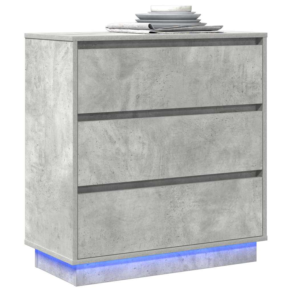 Nightstand Concrete Grey 71 X 34.5 X 75 Cm Engineered Wood