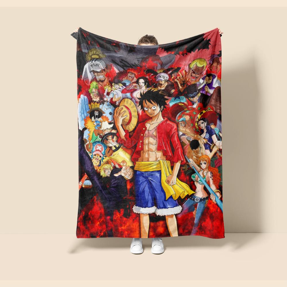 Flannel Thin Blanket. One Piece Anime Four Season Blanket.for Sofa,bed,living Rooms,travel Picnic Office Children Gifts