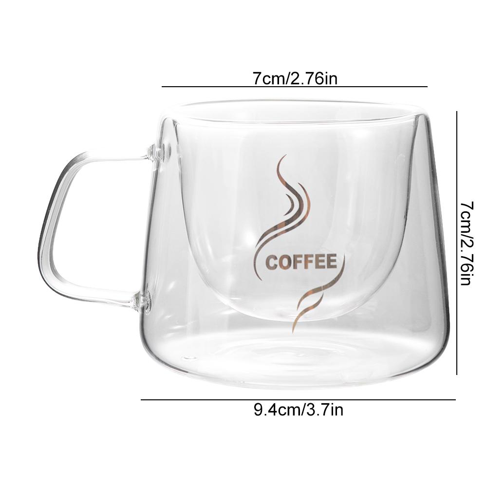 Transparent Coffee Mug 200ml Espresso Cup Drinkware Double Wall Glass  Cocktail Vodka