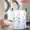 Collapsible Laundry Basket Large Round Waterproof Fabric Hamper Dirty Clothes Storage Bin Toy Organizer with Handles