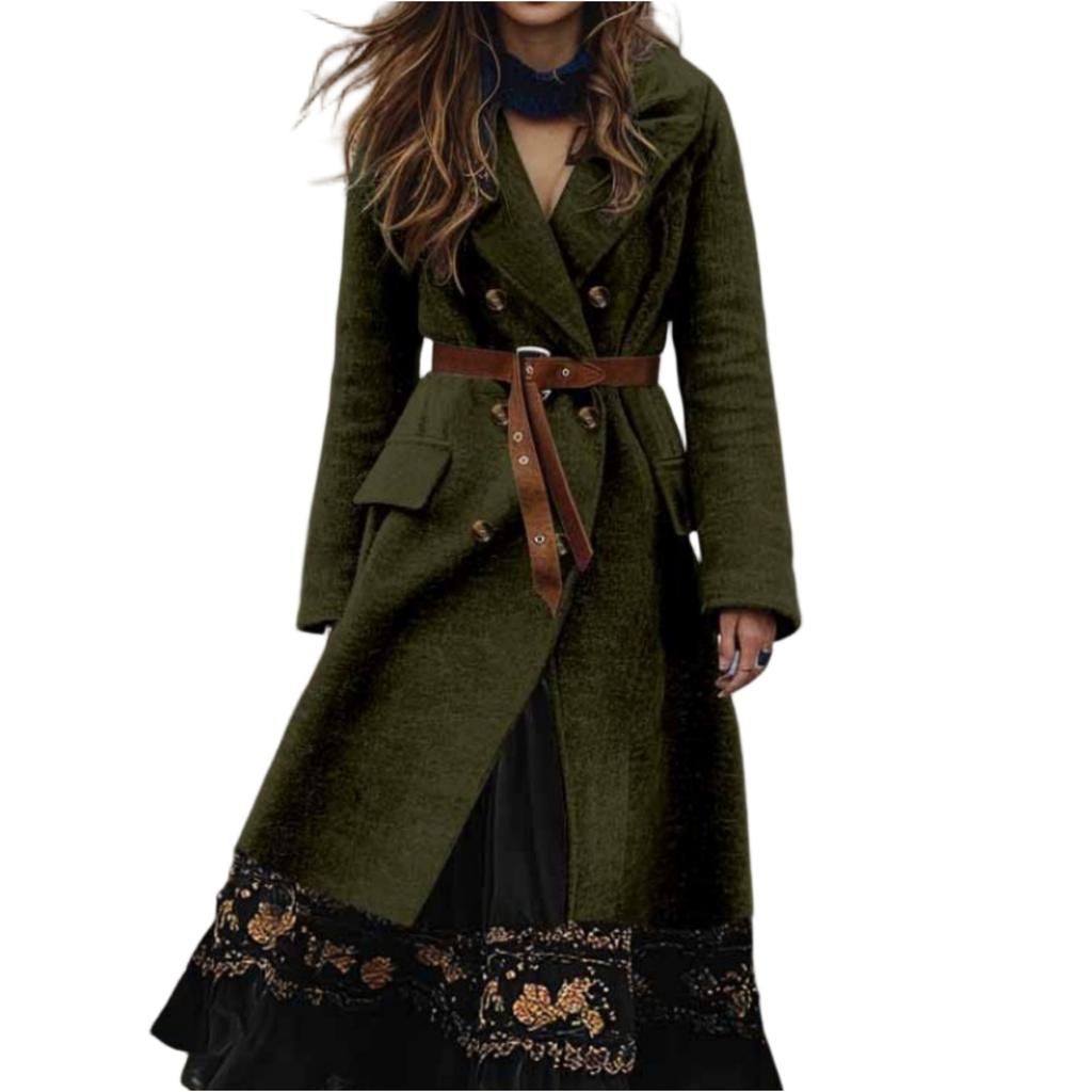 Women's Fashion Jacket Casual Solid-color Long-sleeved Cardigan Long Coat