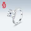 Magnificent Oval Four Prong Solitaire S925 Silver VVS Twisted Split Pave Side Stones GRA Certified Polished Chic Moissanite Ring
