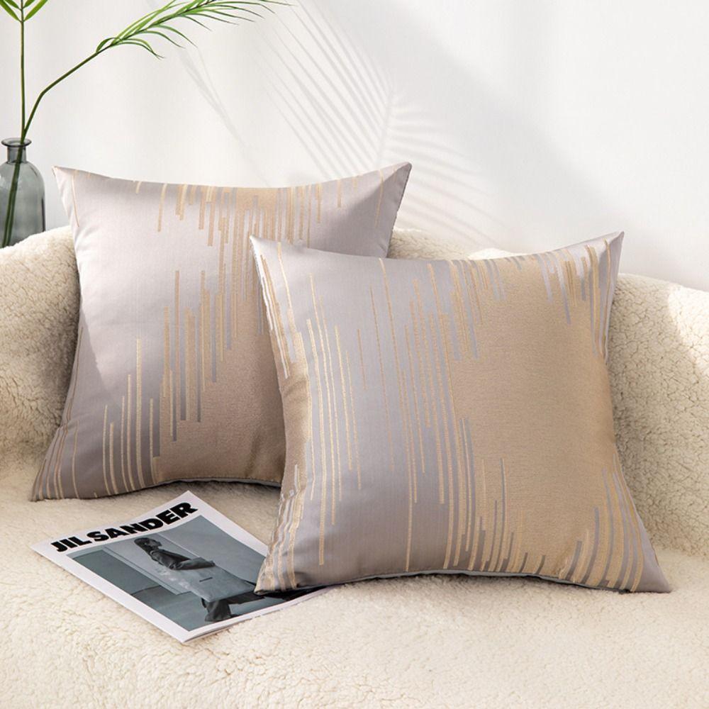 

Luxury Geometric Stripe Cushion Cover 45x45cm Sofa Pillow Shell Bed жёлтый