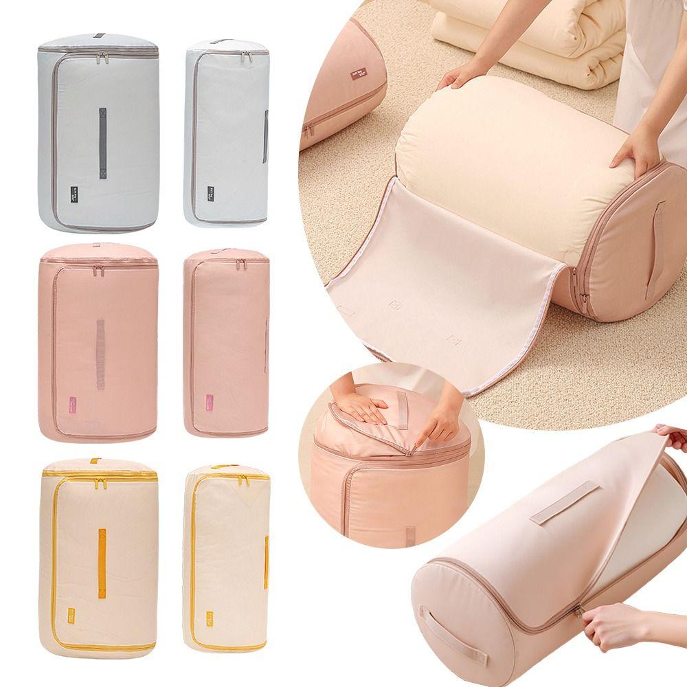 Self-Compressing Quilt Storage Bag Cylinder Dustproof Clothing Storage Bags Dustproof Organizer for Clothes Blankets&Quilts