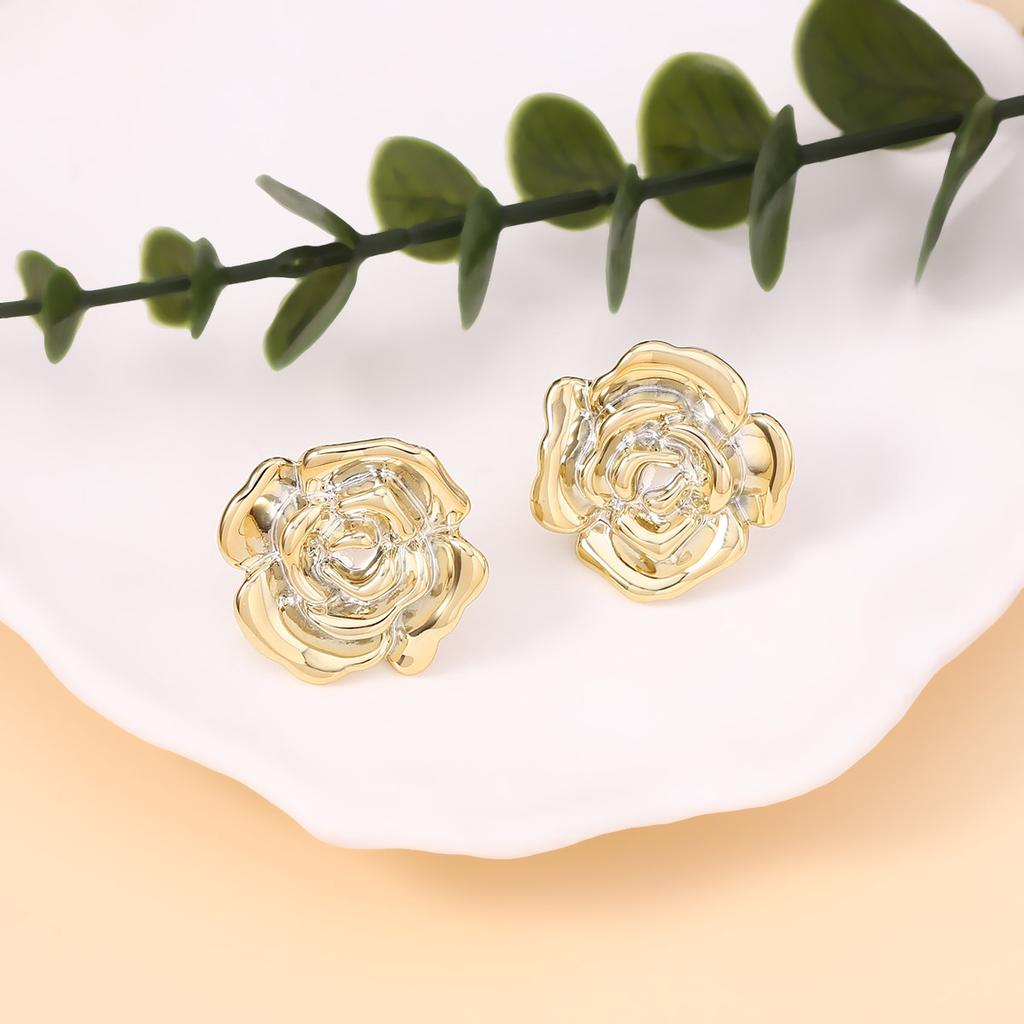 Retro Fashion Madrid Rose Stud Earrings, Simple and Versatile Niche Creative High-end Exquisite Earrings
