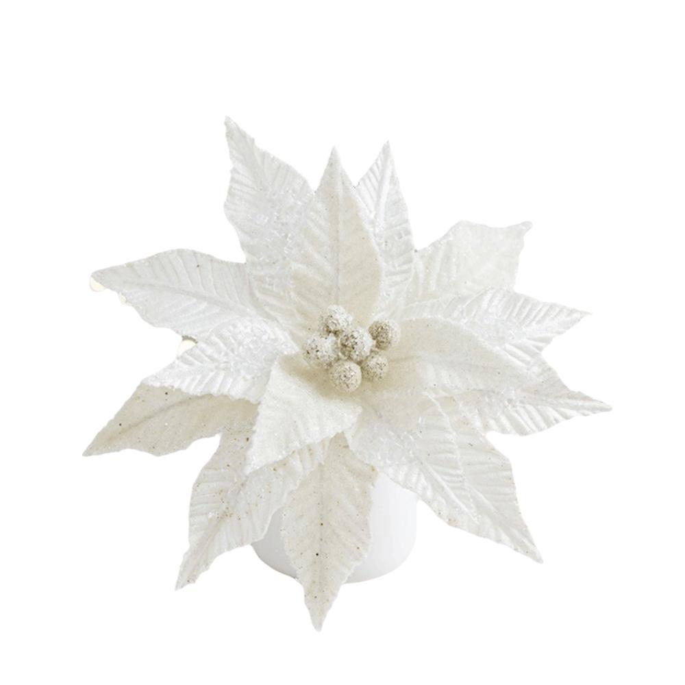 Faux Velvet Artificial Xmas Flower Large Size High-grade Xmas Tree Decorations Merry Christmas Vibrant Colors