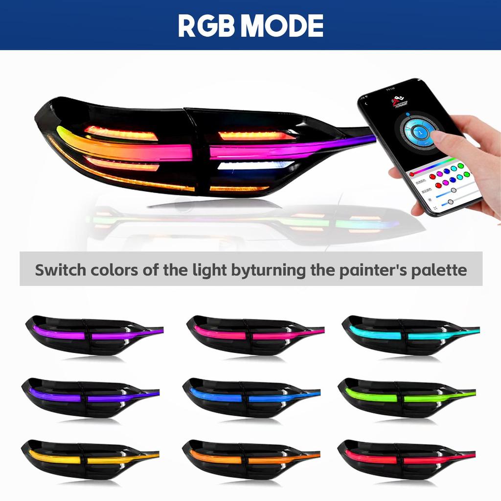 HCMOTIONZ RGB Tail Light Assembly for 2019-2024 Toyota Corolla with Porsche Design
