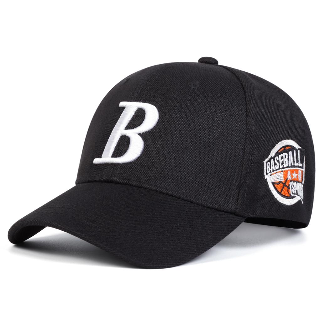 Unisex B Letter Embroidery Side Basketball Baseball Caps Spring Autumn Outdoor Adjustable Casual Hats Sunscreen Hat