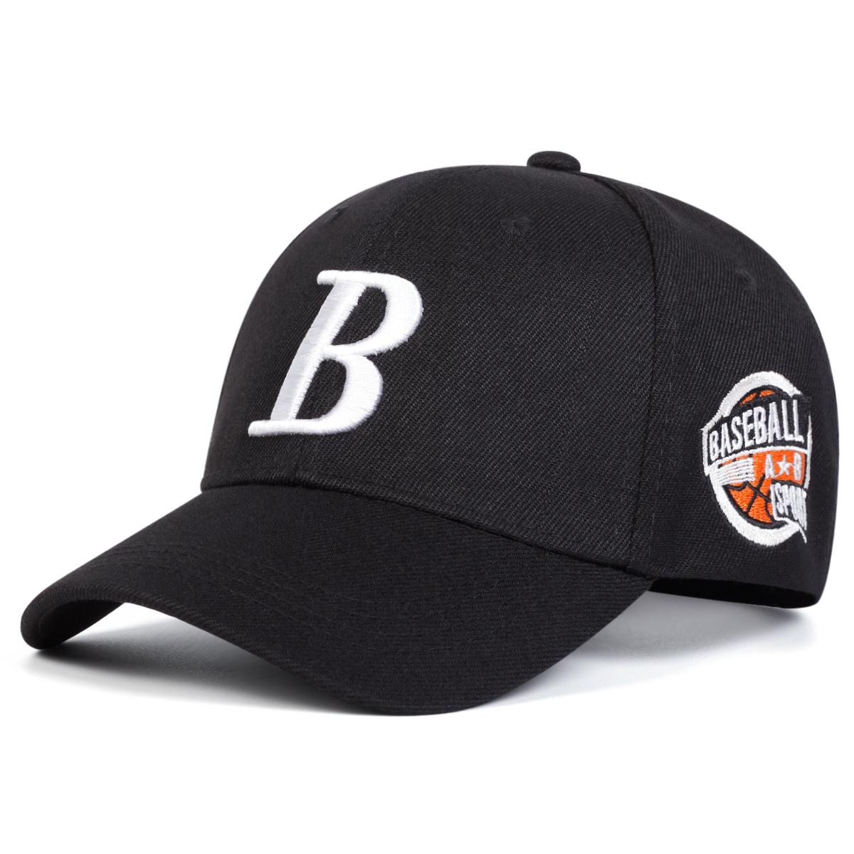 

Unisex B Letter Embroidery Side Basketball Baseball Caps Spring Autumn Outdoor Adjustable Casual Hats Sunscreen Hat