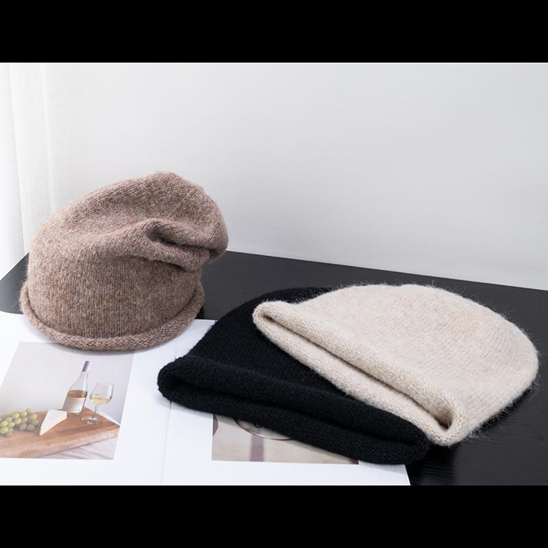 Sheep Wool Knit Beanie Hat For Women Winter Warmth And Windproof Protection