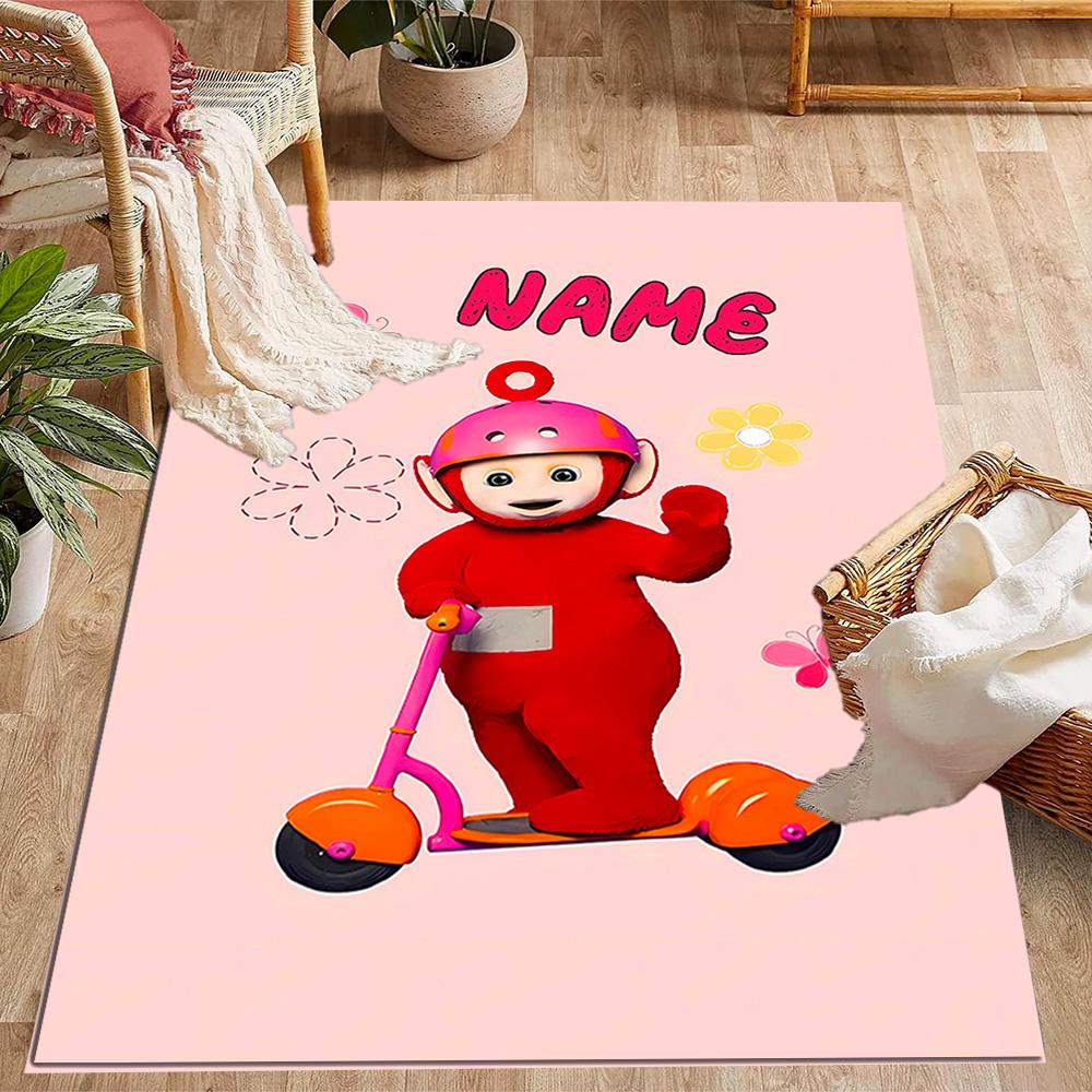 Purple Teletubby Space Customize Your Name Floor Rug Office Rug Design for Decorate room Dormitory Balcony Outdoor Anti-slip Rug Office home decor