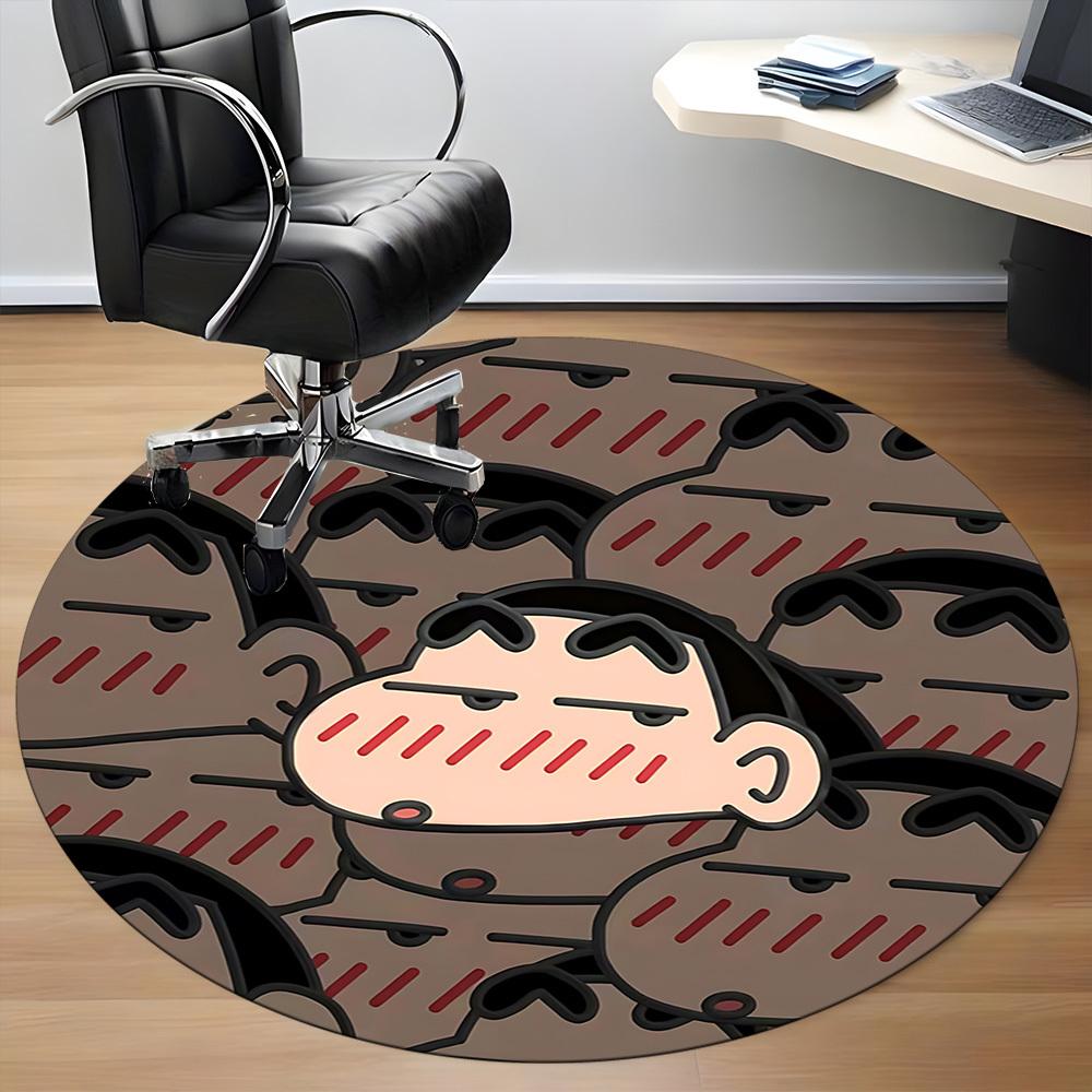 1PC Crayon Shin-chan Office Round Rug, Non-slip, Soft and Durable Office Rug for Interior Decoration, Perfect for Office yy250915093