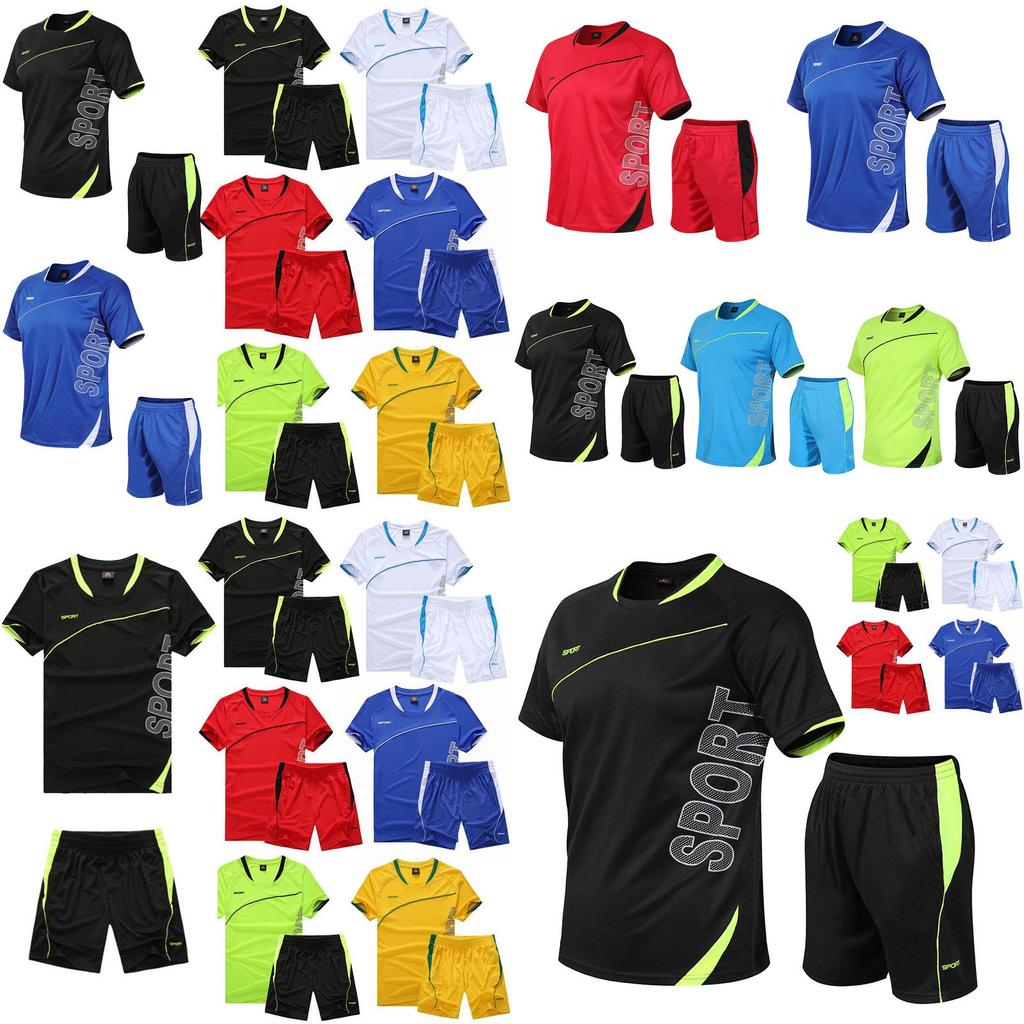 Running Sports Men Suit Quickdrying Short Sleeve Shirts Summer Gym Shorts