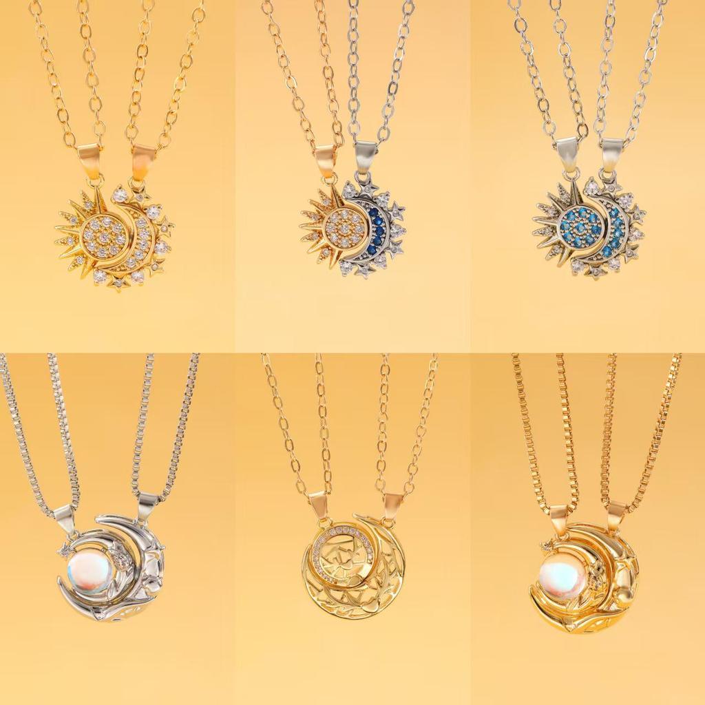 Magnetic Sun and Moon Couple Necklace – Stylish, Versatile Gift for Best Friends