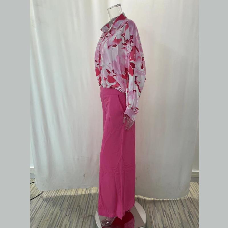 Summer Women's Printed Shirt Style, Loose and Breathable, Stylish Trousers, Fashionable and Casual Set