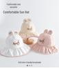 Children's Cute 3D Ears Bucket Hat - Windproof, Sun-Protective, Embroidered Fisherman Style