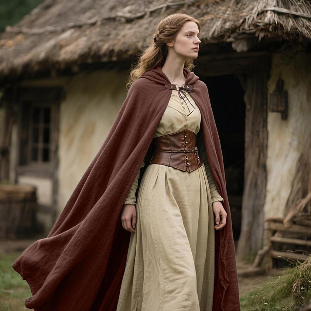 Medieval Hooded Cloak - Linen, Available in 6 Colors for Halloween