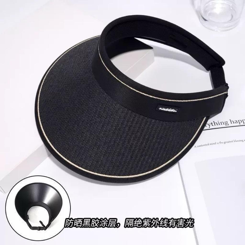 Straw empty hat women's summer foldable sun hat topless peak hat vinyl sunshade sunscreen hat outdoor