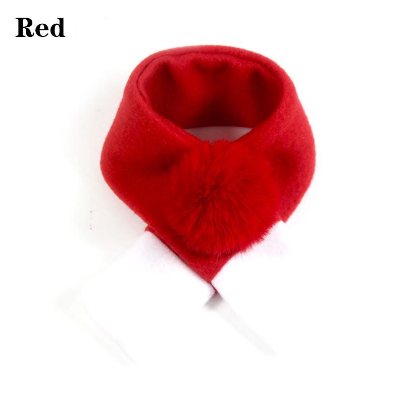 1pc Warm Red Pet Scarf Christmas Decorations Collar Cat Accessories Bib Cute Xmas Winter Fashion