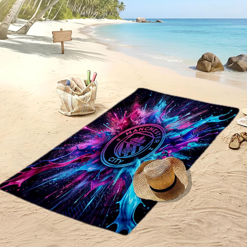 Manchester City Printed Beach Towel Quick Dry Soft TowelPortable Large Rectangular Beach Blanket for Travel Swimming Pool