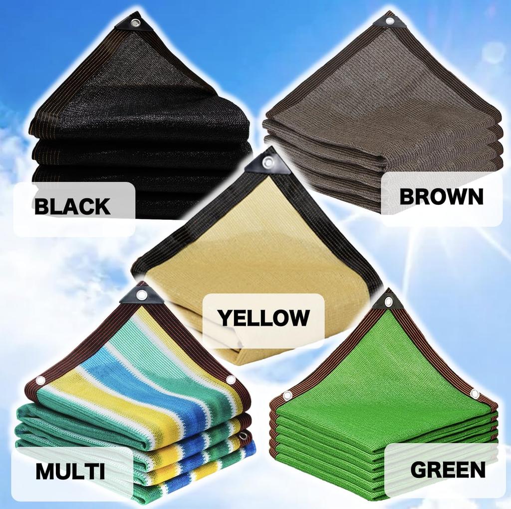 Blackout Netting, Sunshade, Awning, Dustproof, Privacy, UV Protection, for Verandas, Carports, and Balconies (Multi, 3m X 5m)