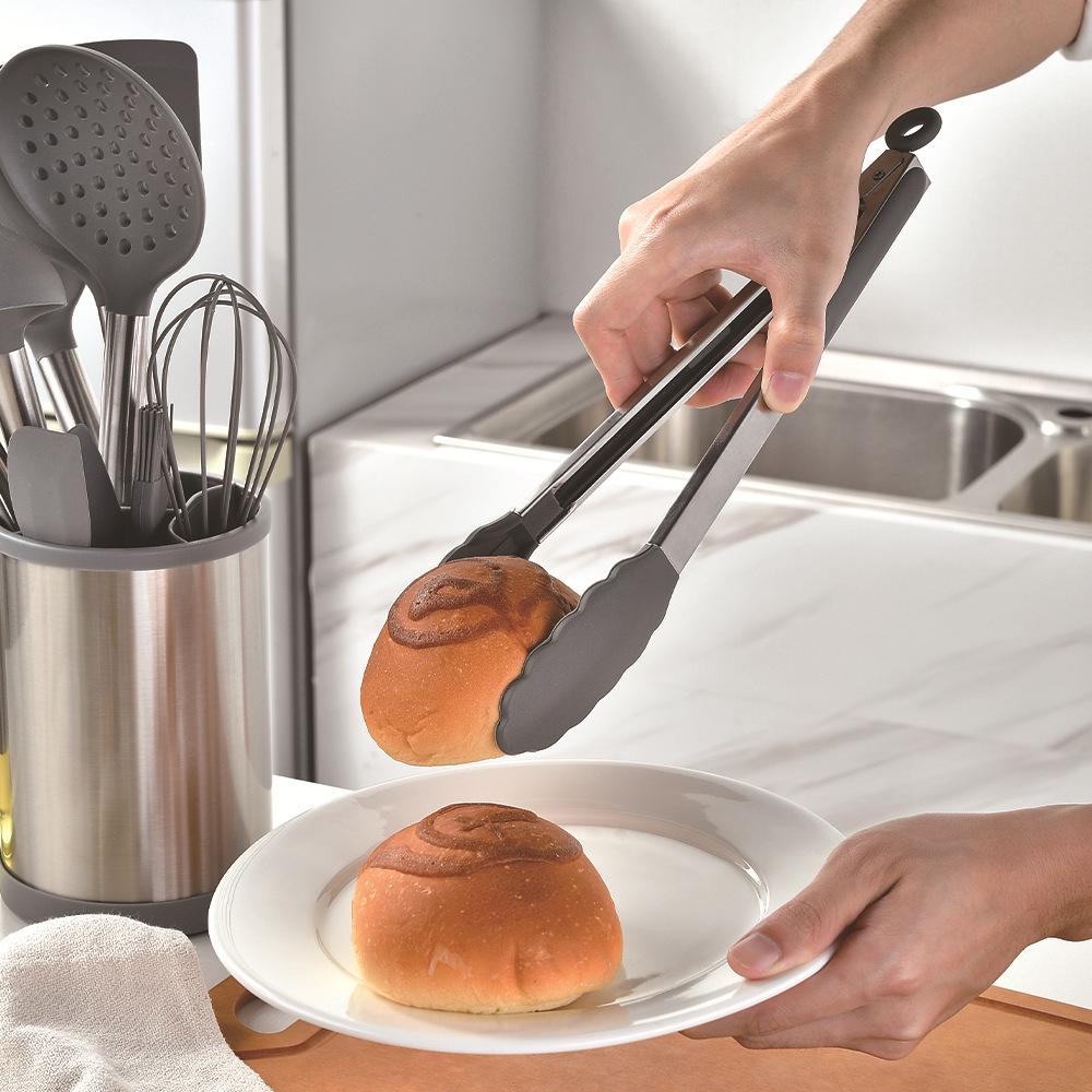 Rotatable 12-Piece Silicone Kitchenware Set: Frying Shovel & Soup Spoon Included