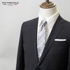 [New Yorker Blue] Striped (Multi-stripe) Necktie NB881615 Silver, One Size Fits All, Business Suit Style, Gift