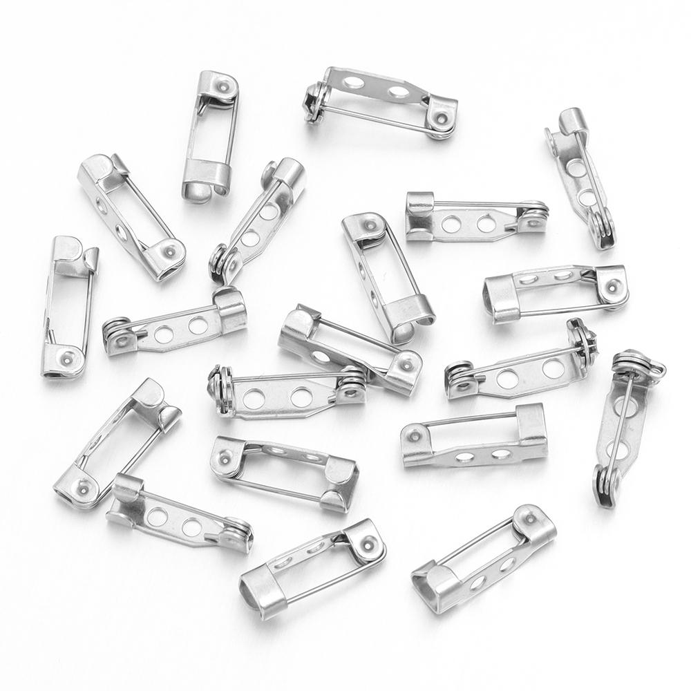 

10/20pcs 17 19 25 32mm 316 Stainlesss Steel Brooch Clip Base Pins Safety Pins Brooch Settings Blank Base For DIY Jewelry Making