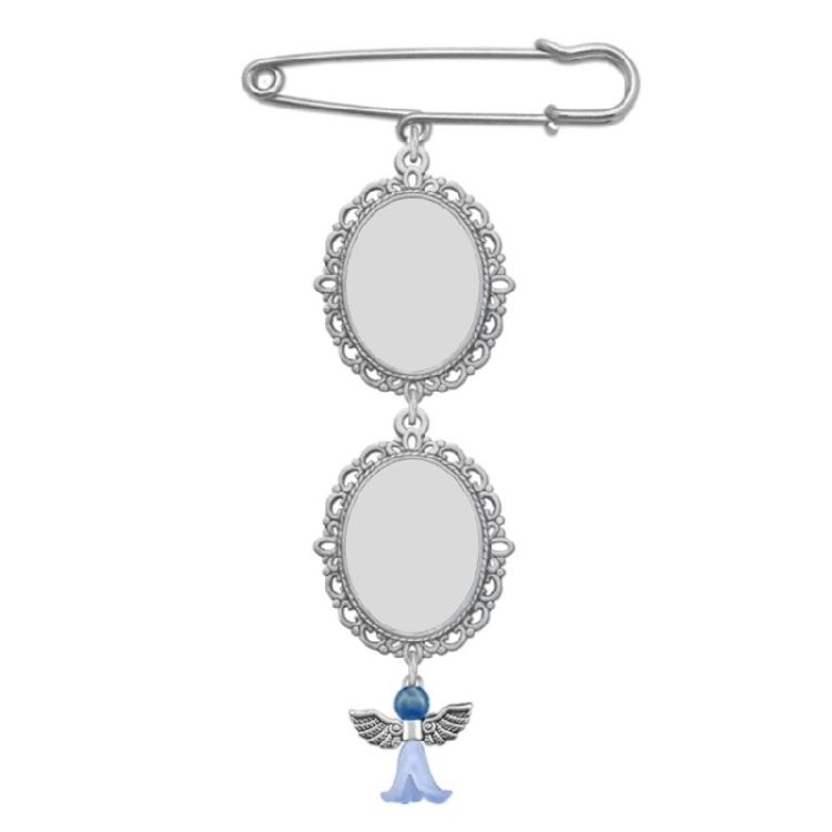 Charme-Broche Aile d'Ange Bleu Quelque Chose de Bleu pour Bouquet de Mariage Boutonnière Charme Photo Broche Cadeaux Souvenir de Mariage