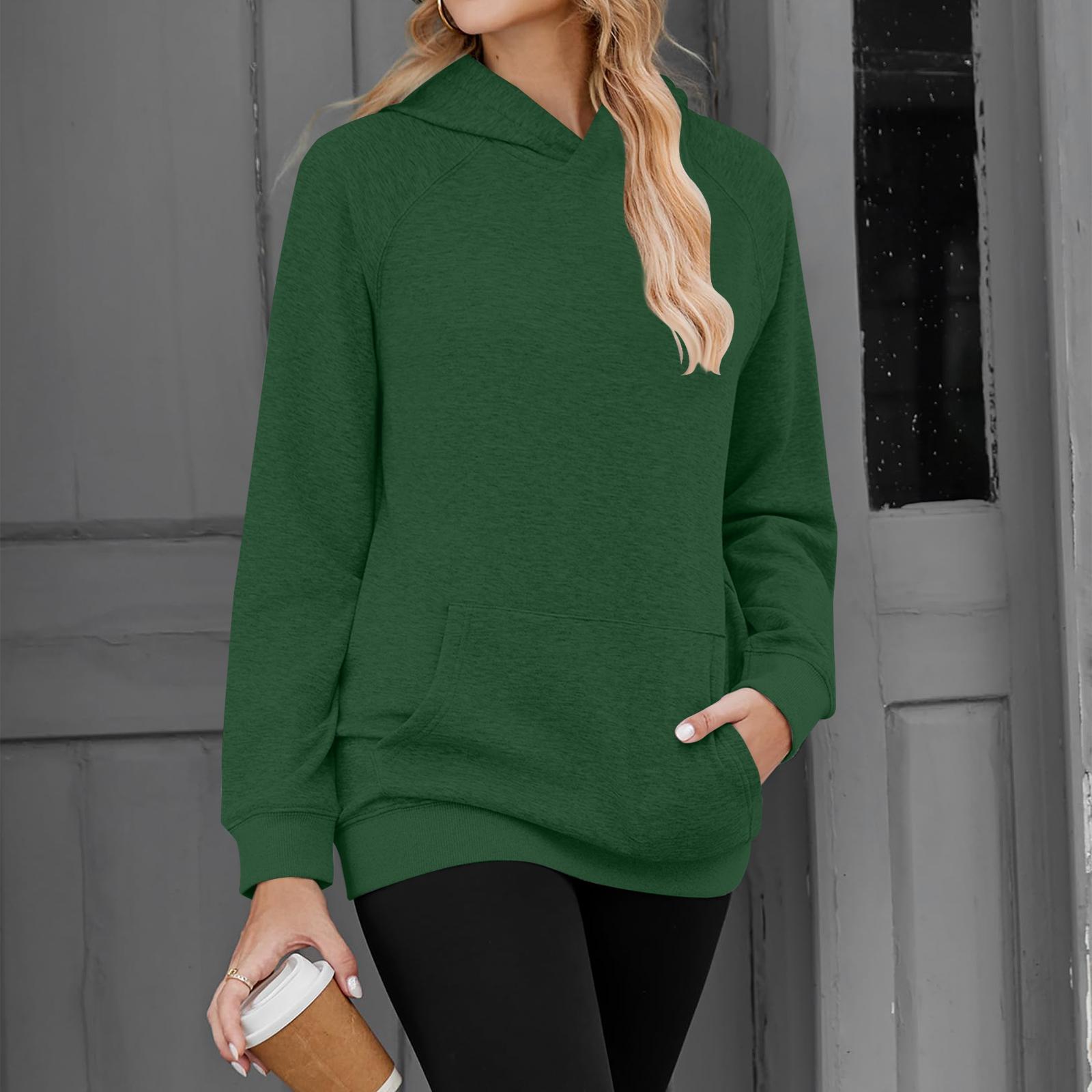

Women s Solid-color Fashionable Long-sleeved Top L