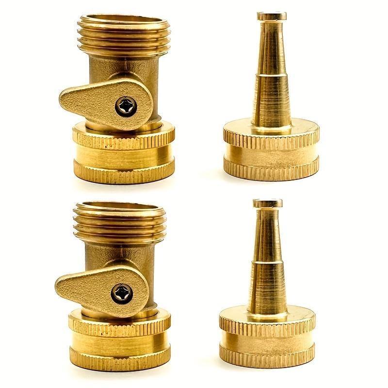 2pcs/set Brass Garden Hose Nozzle - Durable Metal Lawn & Car Sprinkler With Standard Us Thread Connector