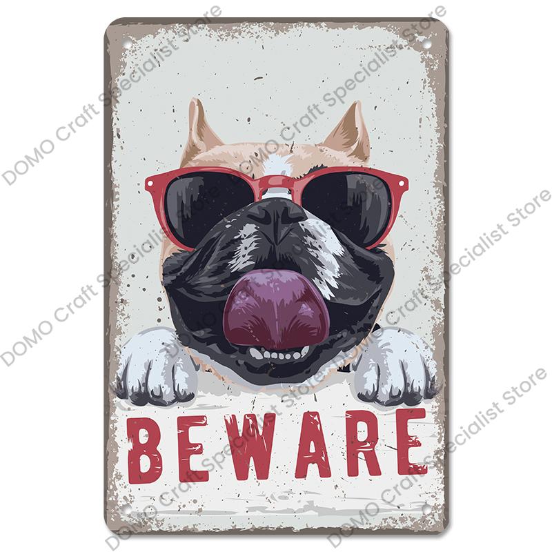 Vintage Cool Dogs Poster Metal Signs Super Hero Animal Metal Tin Plate Retro Plaque Pet Shop Bar Pub Home Wall Decor