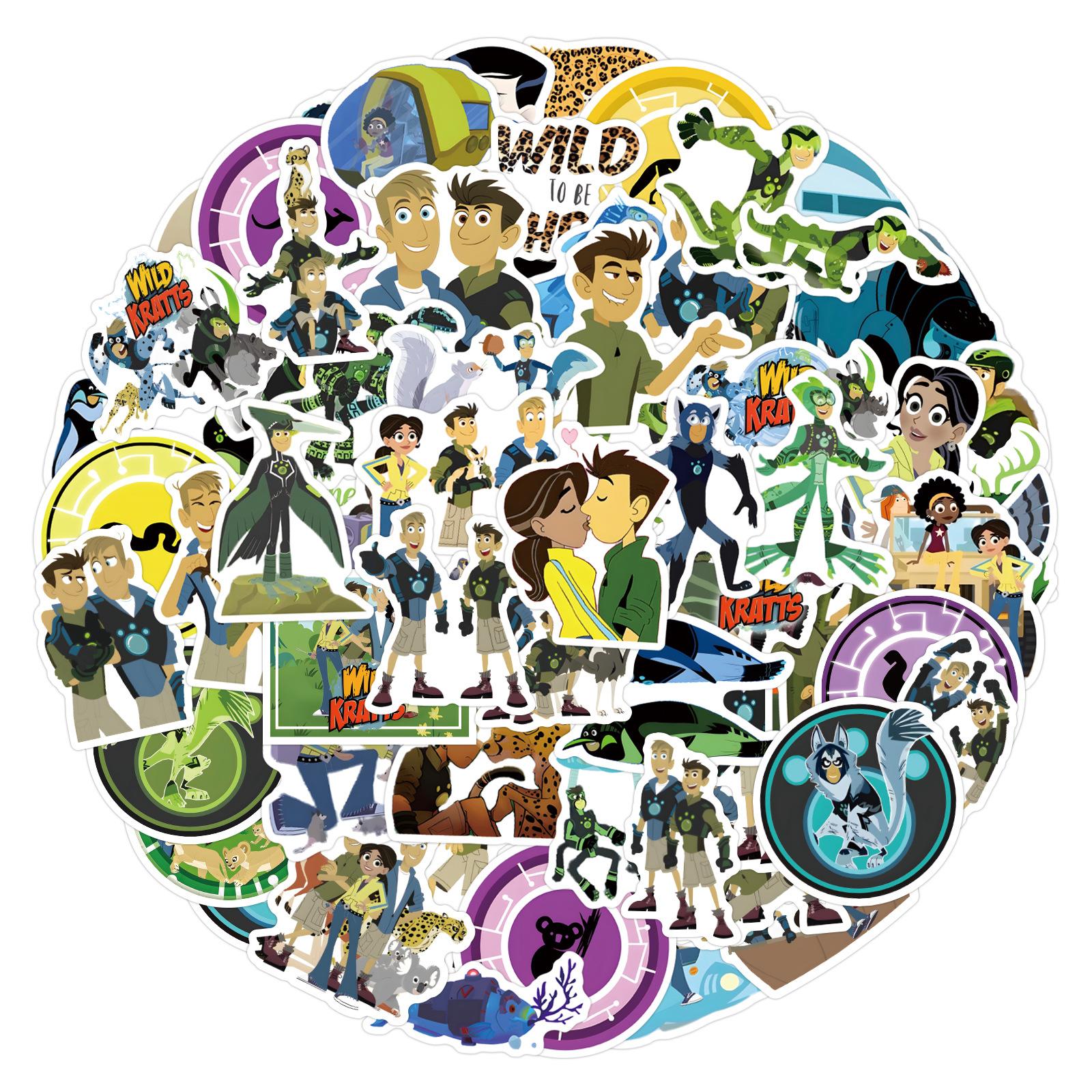 

110 Граффити-наклеек Wild Kratts Украсьте блокнот, чемодан, мобильный телефон