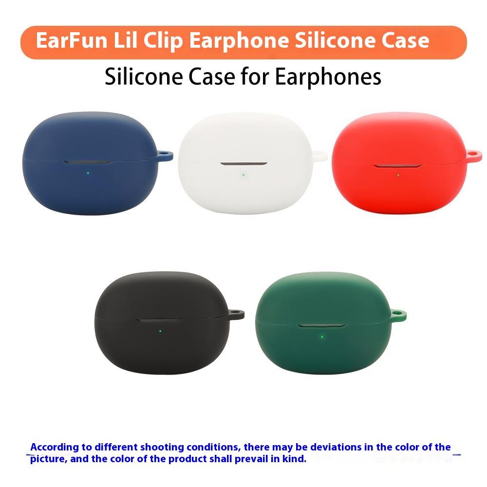 For Earfun Clip Protective Case Bluetooth-Compatible Earbuds Silicone Cover with Hook