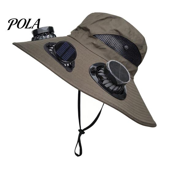 Adjustable Solar Fan Cap Sun Hat with Detachable Design, Three Fans UPF 50+ Bucket Battery Backup Hat, Fit Outdoor Cooling Type-C Charging, Power With