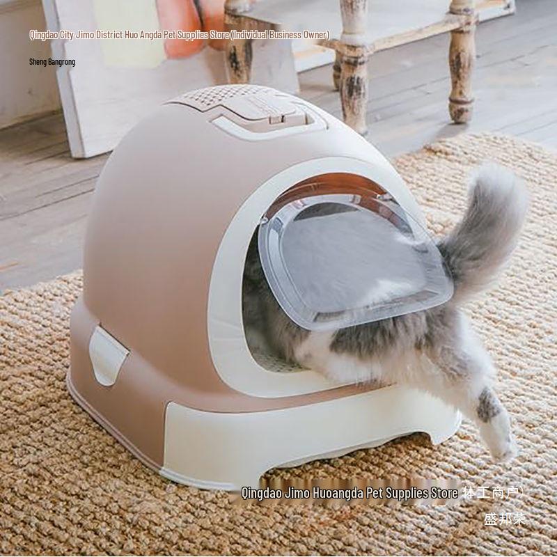 Extra Large Enclosed Cat Litter Box with Deodorizing and Anti-Splash Features