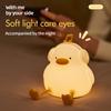 Cartoon Cute Duck Silicone Lamp USB Rechargeable Touch Dimming Timer Sleep Night Light Children's Room Bedroom Decorative Use