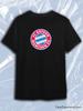TeeSensation Black Crew Neck Short Sleeve T-Shirt with FC Bayern Munchen Round Crest Logo