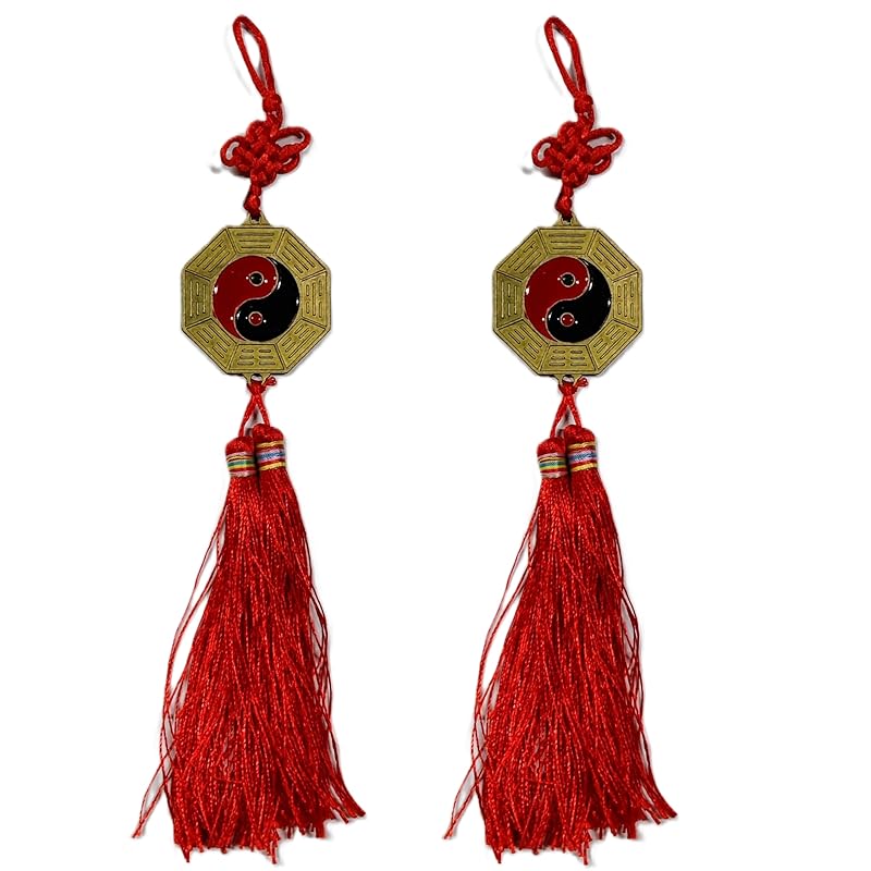 Felimoa Bagua mirror feng shui goods plane mirror good luck amulet Entrance interior set of 2