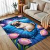 Sleeping Cute Pug Print Carpet for Living Room Bedroom Bedside Sofa Table Floor Mat Home Area Rug Decor for Gifts Large Size