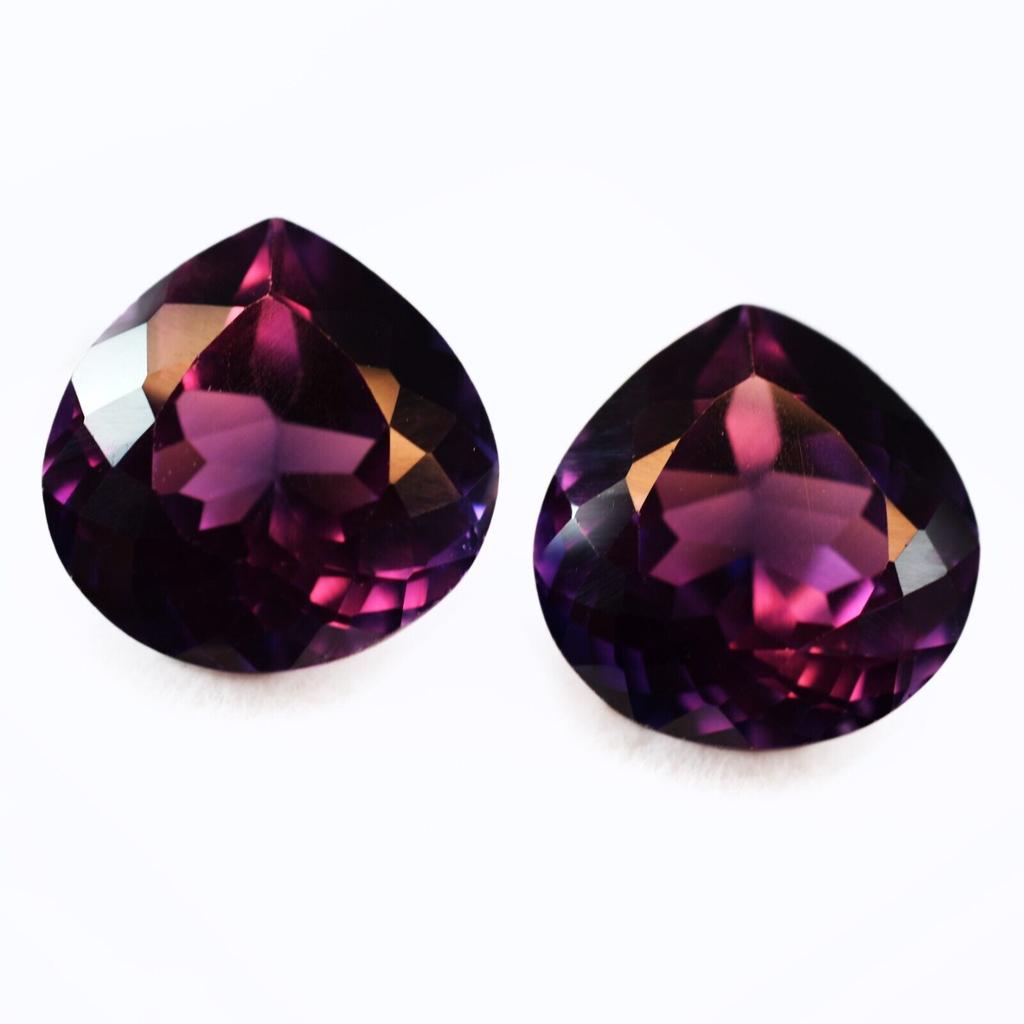 Natural Purple Tanzanite Loose Gemstone 15.40 Ct Pair Pear Cut -W for Jewelry Making and Crafts
