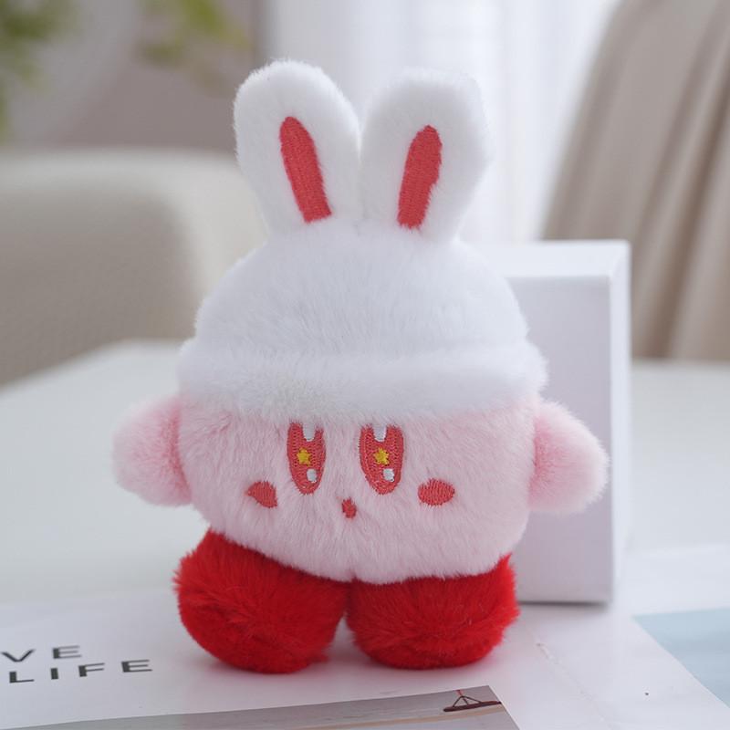 Lovely Cartoon Plush Doll Keychain For Backpacks In Black And Pink Eye Styles With Soft Texture