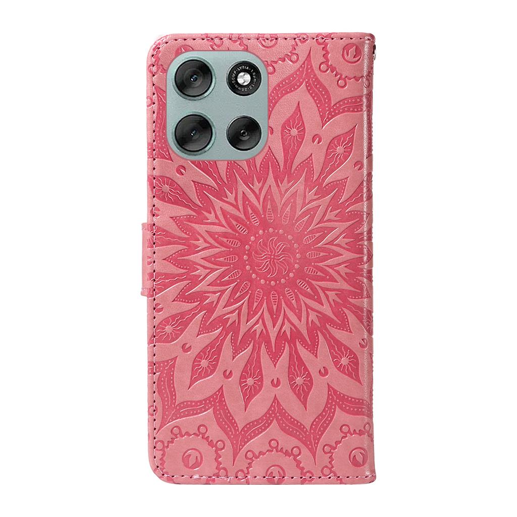 For Motorola Moto G56 5G Leather Wallet Case Sunflower Imprinted Phone Cover